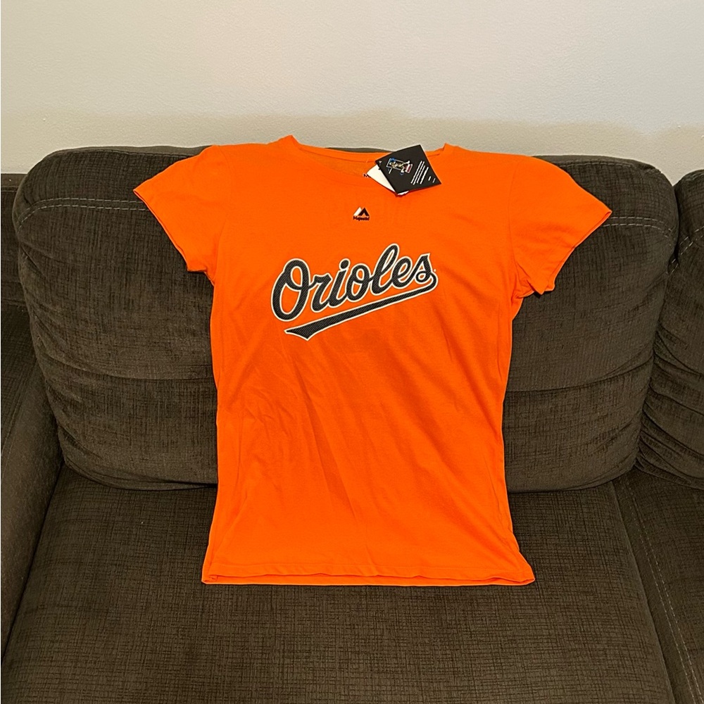 Majestic Baltimore Orioles Chris Davis #19 T-Shirt Baseball Orange Women’s Sz: L
